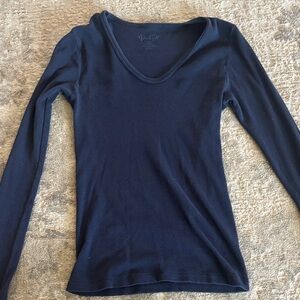Women's Navy Long Sleeve Top